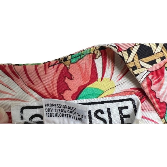 Carlisle Women's Silk Colorful Pink Floral top size 8 Short Sleeve - Picture 6 of 7